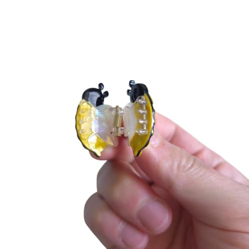 Bee Hair Clips - Small Acetate Claw Clips for Women, Pack of 2 - Bee Variation