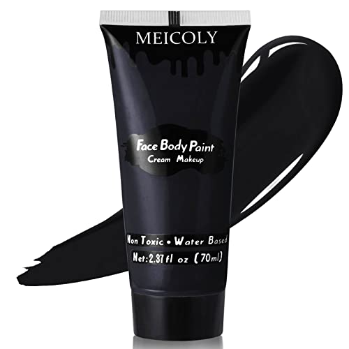 Black Face Body Paint - 2.37Oz Water-Based Clown Skull Zombie Halloween Makeup