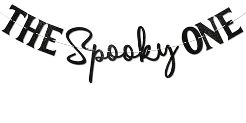 Halloween First Birthday Banner - Spooky Ghost Glitter Party Decorations