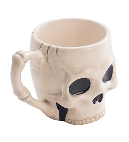 Halloween Skull Ceramic Mug 16oz - Spooky Skeleton Coffee Tea Hot Chocolate Cup