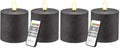 Black Flameless Flickering Candles Set of 2 3x3 inches with Remote & Timer - Gothic Decor