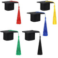 Mini Graduation Caps Set - Felt Cake Toppers & Bottle Decorations, 5 Pieces