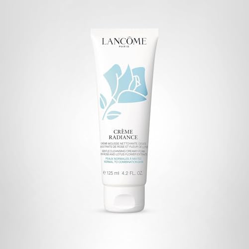 Lancôme Crème Radiance Cream-to-Foam Cleanser | Gentle Purifying Facial Cleanser to Remove Waterproof Makeup & Clarify Pores | For Normal & Combination Skin | 4.2 Fl Oz