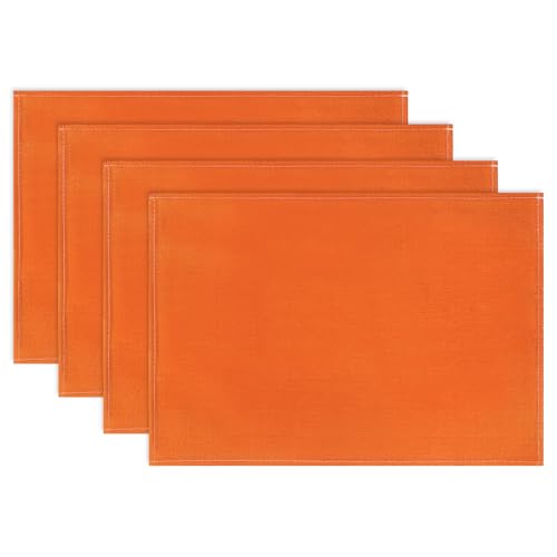 Orange Fall Thanksgiving Placemats Set of 4 12x18 Inches Washable Heat-Resistant Table Mats
