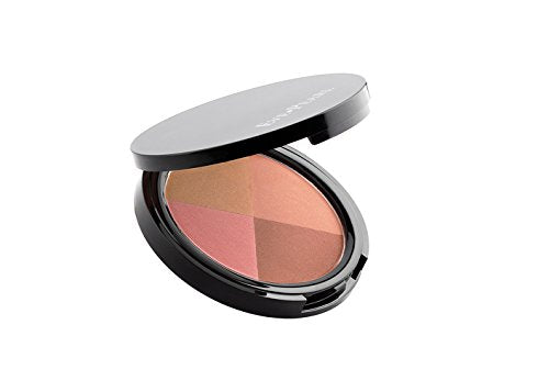 EVE PEARL Ultimate Face Compact | 204 Dual Fan Brush Set for Blush, Bronzer & Highlighter - Medium to Deep