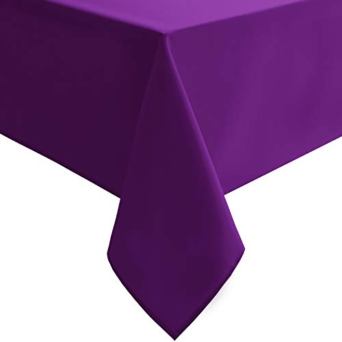 Royal Purple Square Tablecloth 40x40 Inches - Waterproof & Spillproof Fabric, 1 Pack