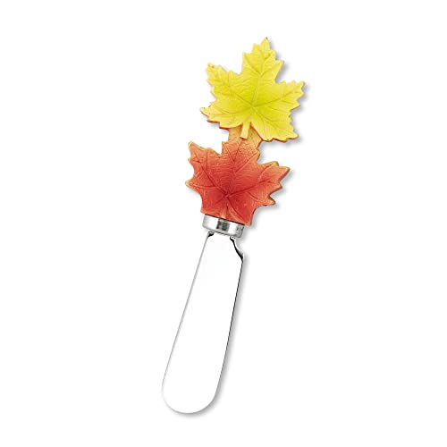 Fall Leaves Cheese Spreaders Set - Hand-Painted Resin Handles, 4-Piece