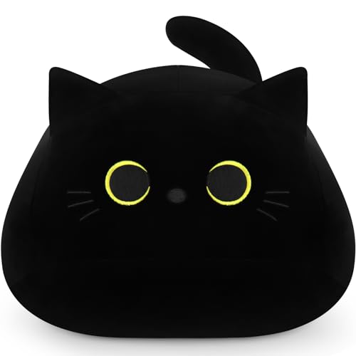 Black Cat Plush Toy Large 19'' Giant Plush Pillow Halloween Decor - Kids & Adults