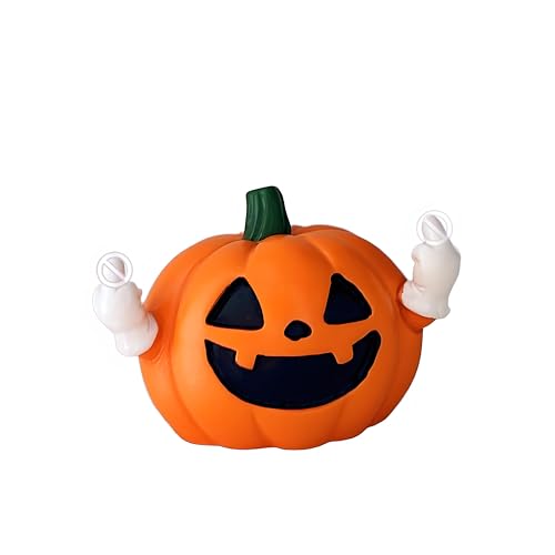 Halloween Pumpkin Resin Statues - Funny Flipping Off Finger Decorations