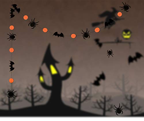 Halloween Paper Garland Banner with Bat and Spider Dots - 26 Feet Party Decor