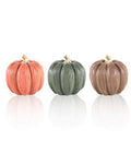 Mini Resin Pumpkin Set - 3 Multicolor Hand-Painted Fall Harvest Decorations