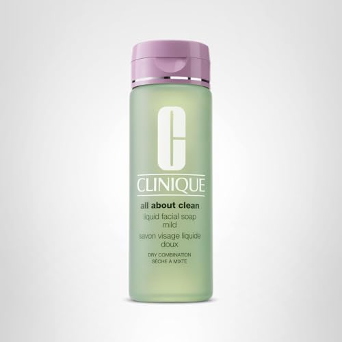 Clinique 3-Step All About Clean Liquid Gentle Facial Cleanser Soap | Face Wash For Dry Combination Skin | Type 2, 6.7 Fl Oz