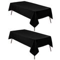 Black Rectangular Tablecloth 70x120 Inch - 2 Pack Waterproof Polyester