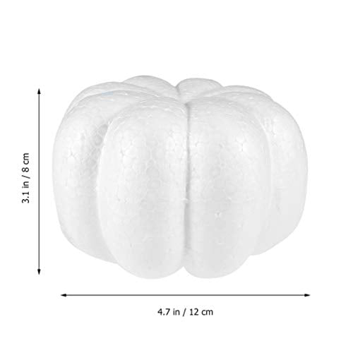Artificial White Pumpkins for DIY Crafts Halloween Fall Decoration 5.11 Inch - 2 Pack
