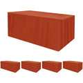 Rust Fitted Tablecloth for 8ft Tables - 4-Pack, 30x96 Inch, Fall Festival Decor