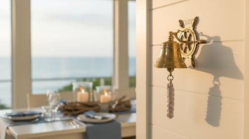 Nautical Wall Hanging Ship Bell - Brass Indoor/Outdoor Decor, 3-Inch Diameter Variation of D-3 inch / Brass