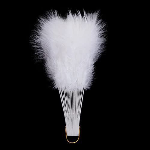 White Vintage Feather Fan 20s Flapper Dance Accessory for Gatsby & Roaring 20s Parties