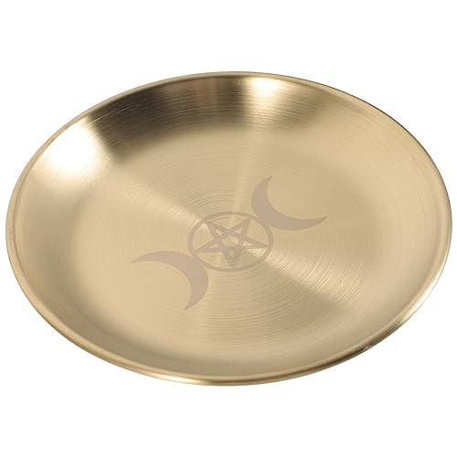 Golden Bedside Table Tray Candle Holder Altar Decor for Table - Angoily