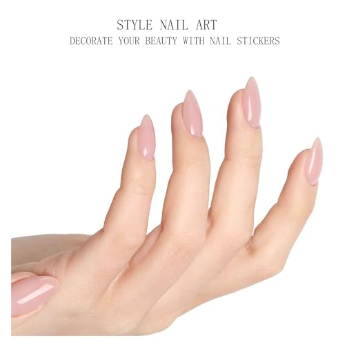 Pink Semi Cured Gel Nail Sticker Wraps - Cream Pink Variation