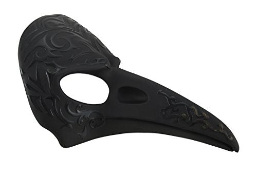 Black Crow Beak Carnival Mask Wall Hanging Decor - Gothic Halloween Accent