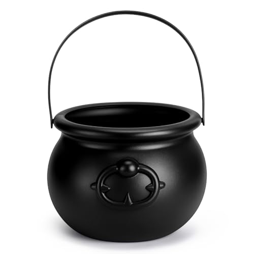 Halloween Cauldron Pot of Gold Leprechaun Black 7.6-Inch St. Patrick's Day Decor