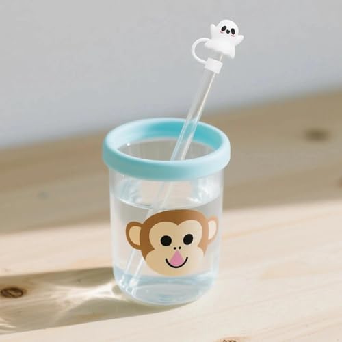 Halloween Drinking Straw Covers Set - 8 Silicone Toppers for Tumblers