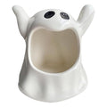 Ghost Shaped Ceramic Candy Bowl - Halloween Candle Holder & Organizer - Variation: Ghost
