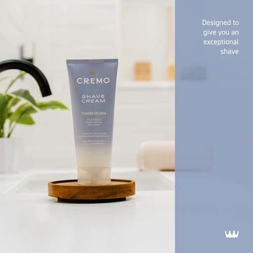 Cremo Women’s Shaving Cream Sensitive Skin, Moisturizing, Vanilla Orchid, Ultra-Slick Shave Cream for Women, Fights Nicks, Cuts and Razor Burn, 6 Fl Oz