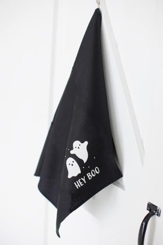 Halloween Ghost Dish Towels Set of 2 - Spooky Kitchen Decor, Hey Boo Ghost Design
