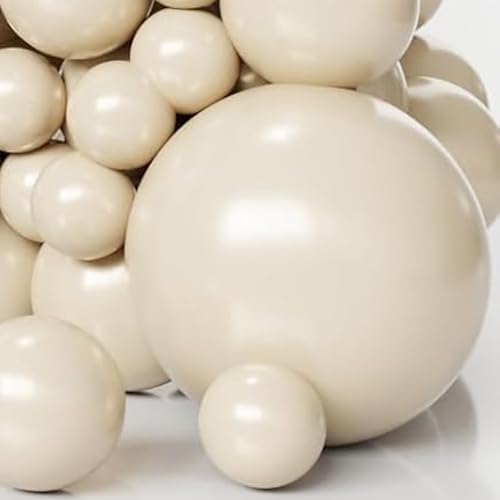 Sand White 18 Inch Latex Balloons - 10 Pack for Birthday Wedding Party