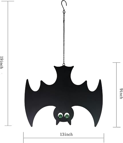 Halloween Hanging Bat Decorations with Glowing Eyes - Spooky Outdoor & Indoor Décor