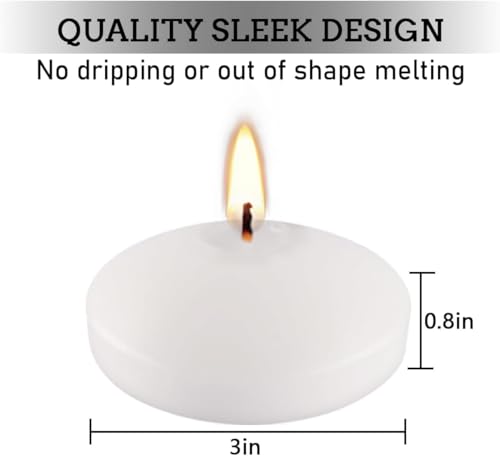 Floating Candle Set 36 White Unscented 3-Inch - Water-Resistant for Weddings & Parties Variation of THIS listing