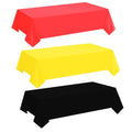 Red, Yellow Black Plastic Tablecloths 54x108 Inches - Disposable Party Cover Set - Variation: Red Yellow Black Rectangle