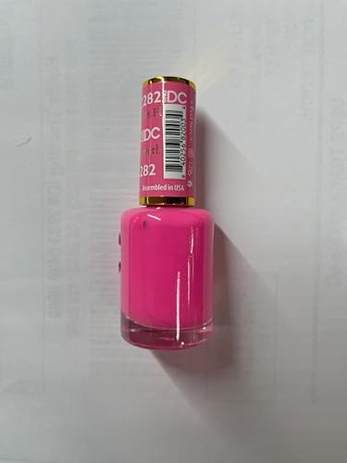 DND DC Gel Polish Set, Pink Collection, UV/LED GelPolish and Air Dry Nail Lacquer, Matching Chip-Free Polish Duo, 282 Lotus Flowerbomb, 0.5 Fl Oz Each