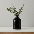 Black Ceramic Vase - 5 Inch Modern Home Decor Centerpiece