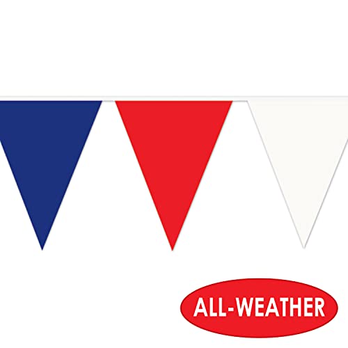 Indoor Outdoor Patriotic Pennant Banner 120ft USA Flag Decorations