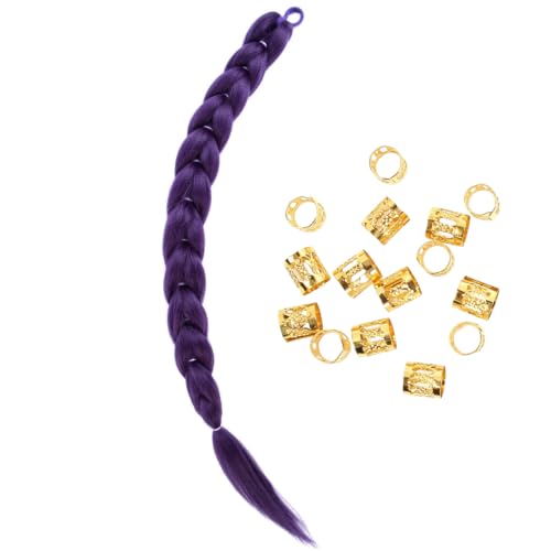 Dark Purple 24 Inch Braided Ponytail Extension - Long Hair Styling Accessory