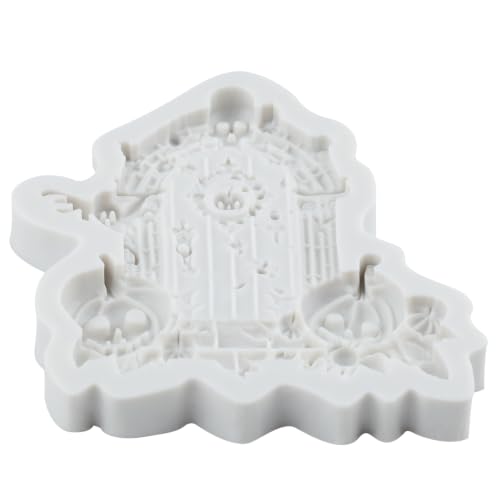 Halloween Tombstone Haunted Door Silicone Fondant Mold - Variation X