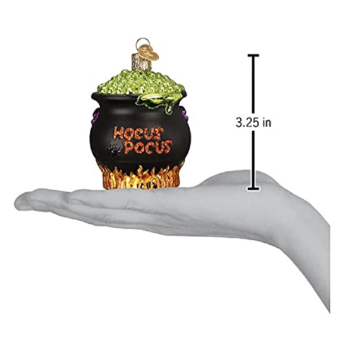 Halloween Cauldron Glass Ornament for Christmas Tree, Handcrafted Holiday Decor