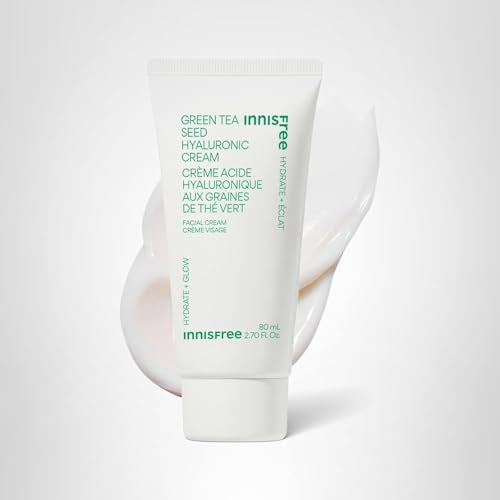innisfree Jumbo Green Tea Seed Hyaluronic Acid Cream With Barrier Boosting Complex and Ceramide, Korean Hydrating Face Moisturizer for Dry Skin