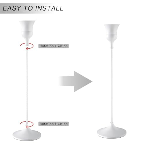 White Candlestick Holders Set of 6 Tall Taper Candle Holders for Home Decor