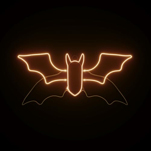 Orange Bat Neon Sign for Wall Decor Halloween Party Indoor Outdoor 21x10in
