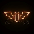 Orange Bat Neon Sign for Wall Decor Halloween Party Indoor Outdoor 21x10in