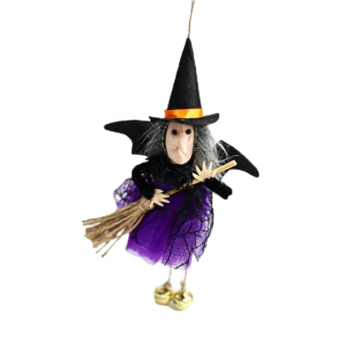 Purple Halloween Witch and Ghost Plush Decorations - Festival Hanging Charms