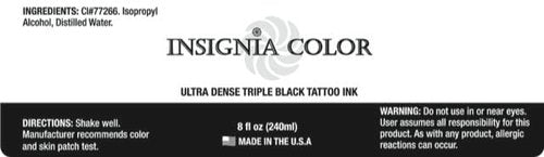 Insignia Color Ultra Dense Triple Black Tattoo Ink, Highly Pigmented Ink, USA Made, Organic, Concentrated Ink for Professional Artists, Best Plastic Practice Skin or Fake Skin Tattoo Ink (8OZ Black)