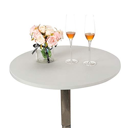 24 Inch Silver Grey Spandex Round Tablecloth - Fitted Stretchable Cover, Party & Event Decor