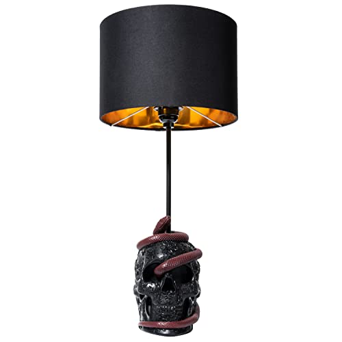 GUTE Skull Snake Lamp - 24 Inch Gothic Table Decor with Skull & Snake Variation