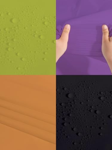 Halloween Plastic Tablecloths 54x108 Inch Disposable Rectangle Cover Set - Orange, Black, Purple, Green
