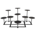 9 Pcs Pillar Fireplace Candle Holders Set - Multi-Level Iron Mantle Decor