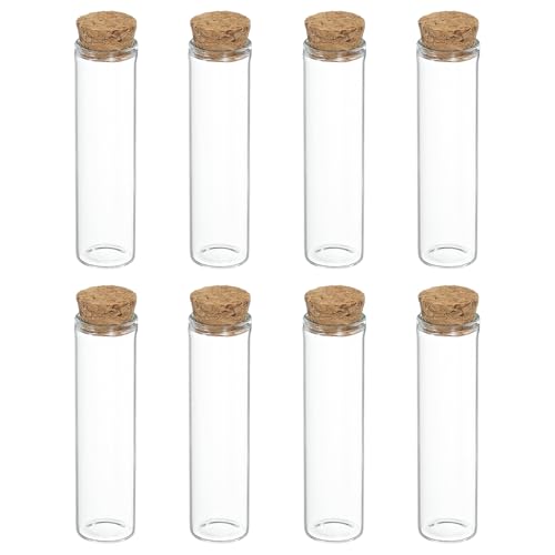 20ml Glass Bottles with Cork Stoppers Set of 8 - Clear Jars for Crafts & Wedding Decor